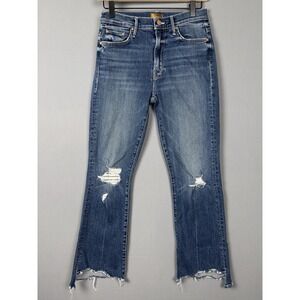 Mother Insider Crop Step Chew Jeans Dancing On Coals Size 27 Distressed VGUC